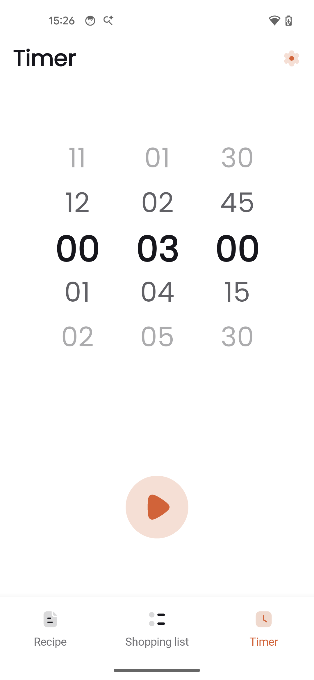 Timer picker with duration selection
