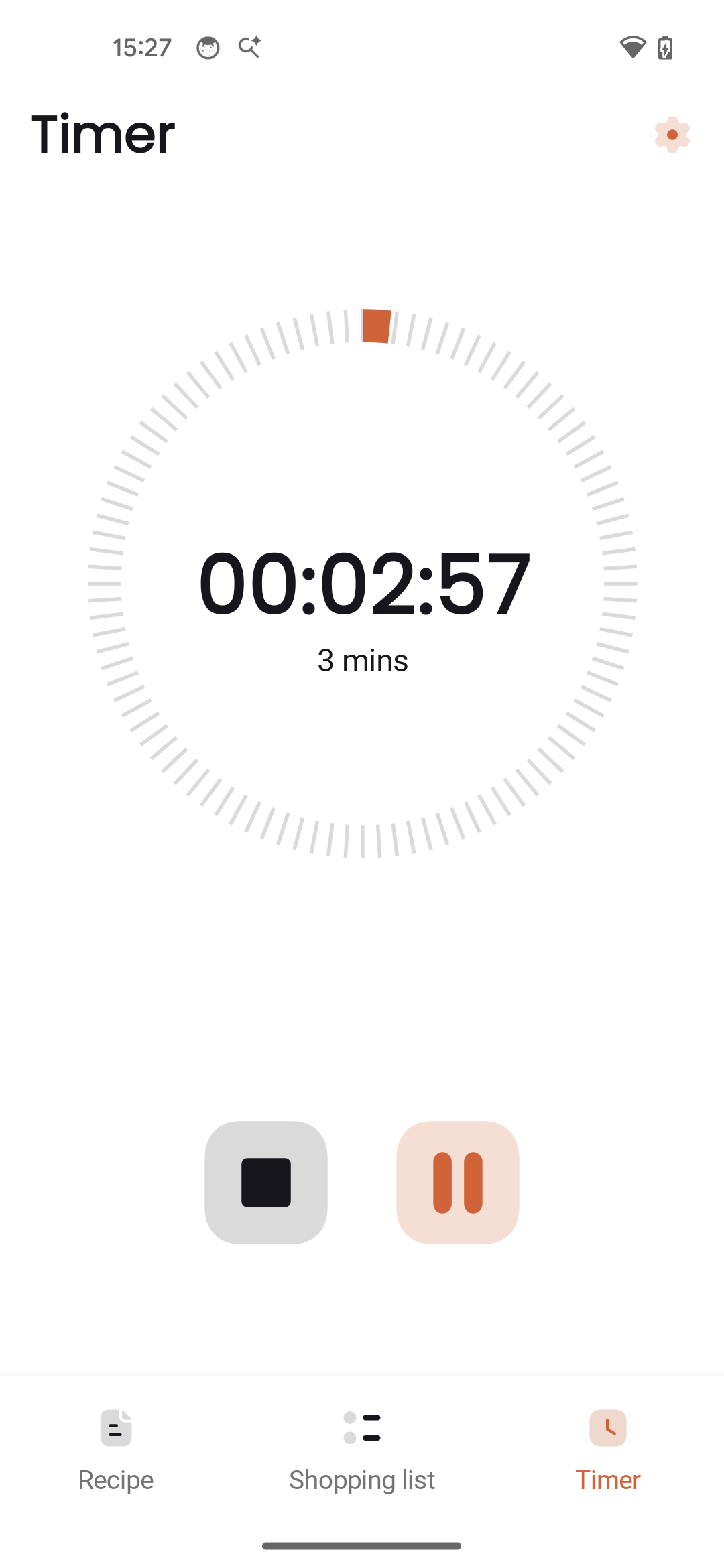 Timer running with circular progress