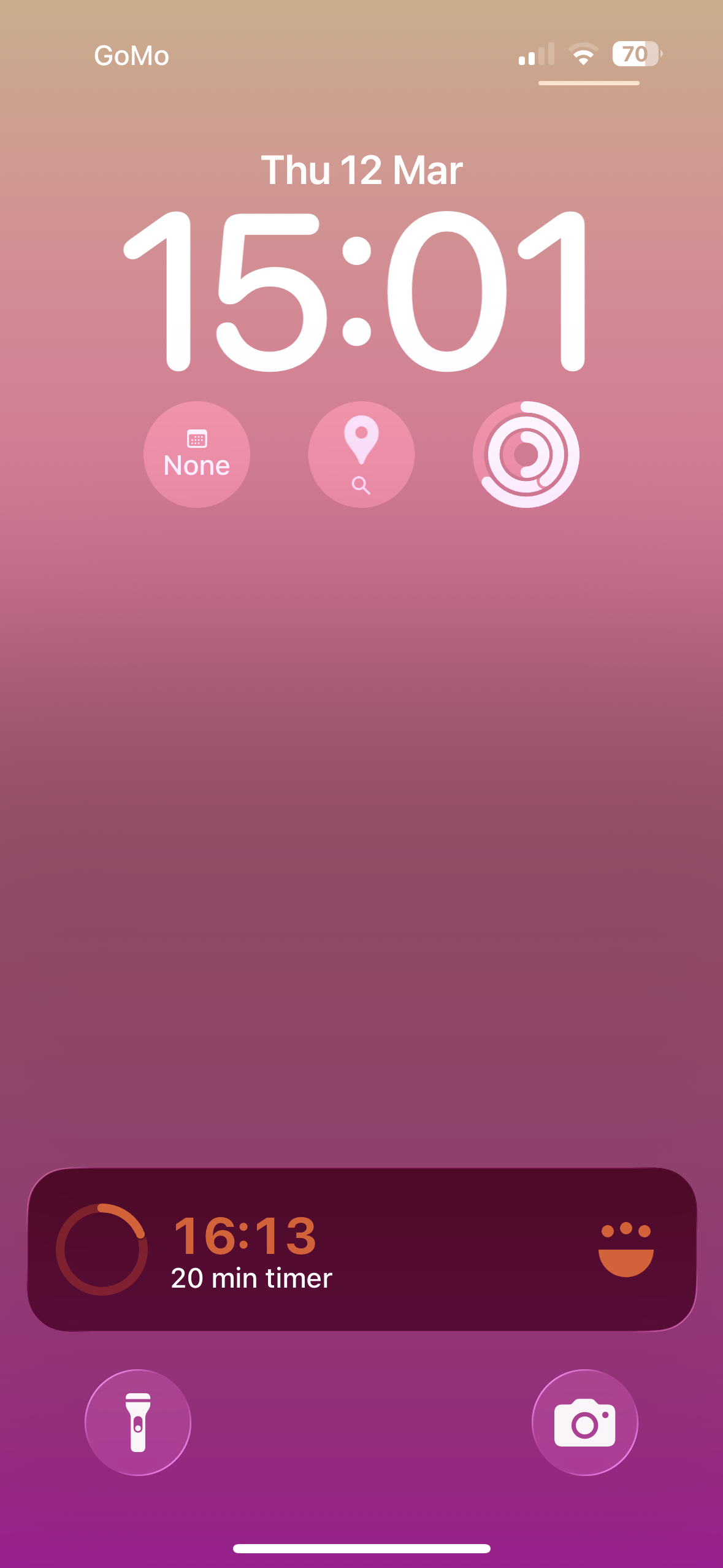Timer notification on lock screen